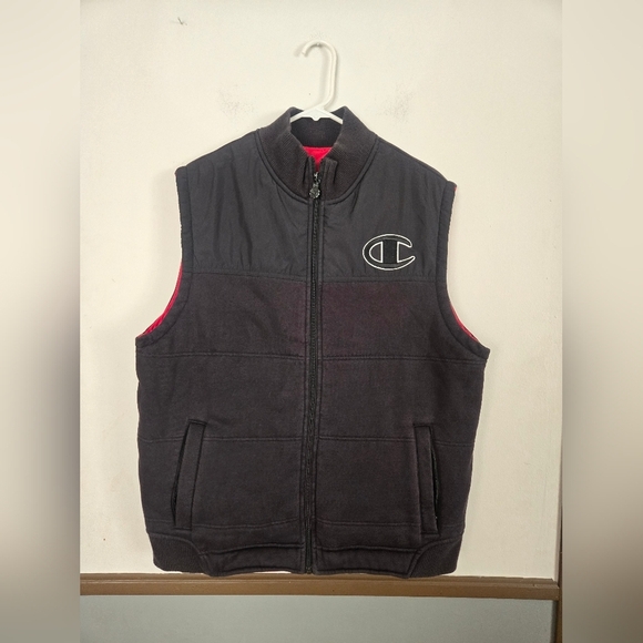Champion Other - Champion Reversible Vest Mens Large Black And Red Zip Up With Pockets